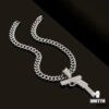 ghetto hip hop ice out cz alloy 13mm cuban link chain gun pendant