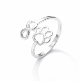 Ghetto Infinity Dog Paw Stainless Steel Open Ring