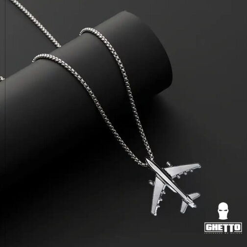 ghetto travel plane pendant necklace