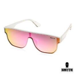 Ghetto Oversized Square Sunglasses White Frame for Women