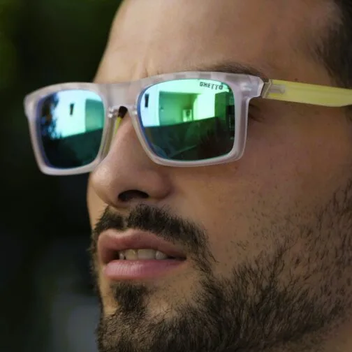 ghetto simple outdoor sunglasses cleargreen frame unisex