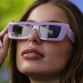 Ghetto Small Square Sunglasses Purple Frame For Women