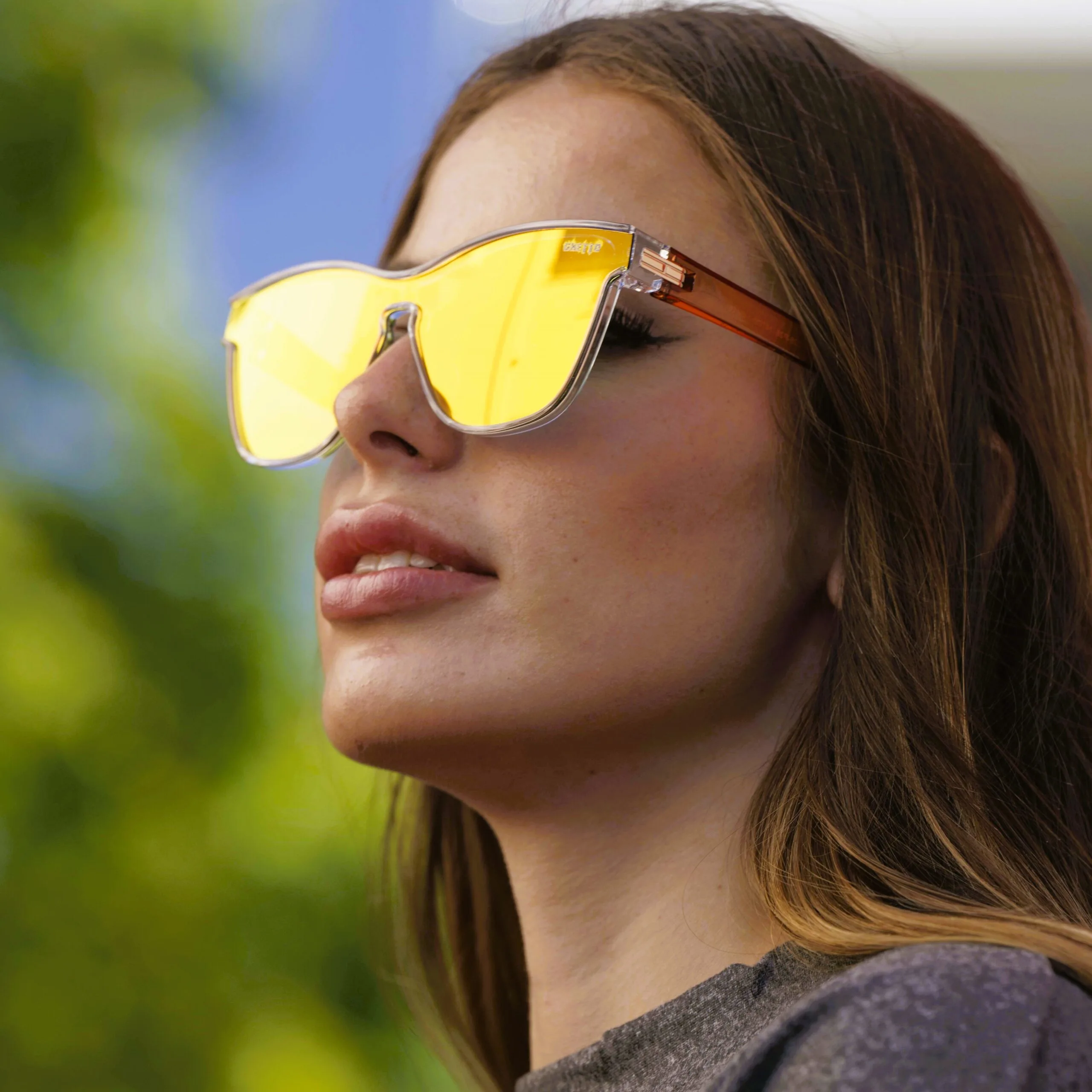 ghetto cat eye sunglasses clearorange frame for women