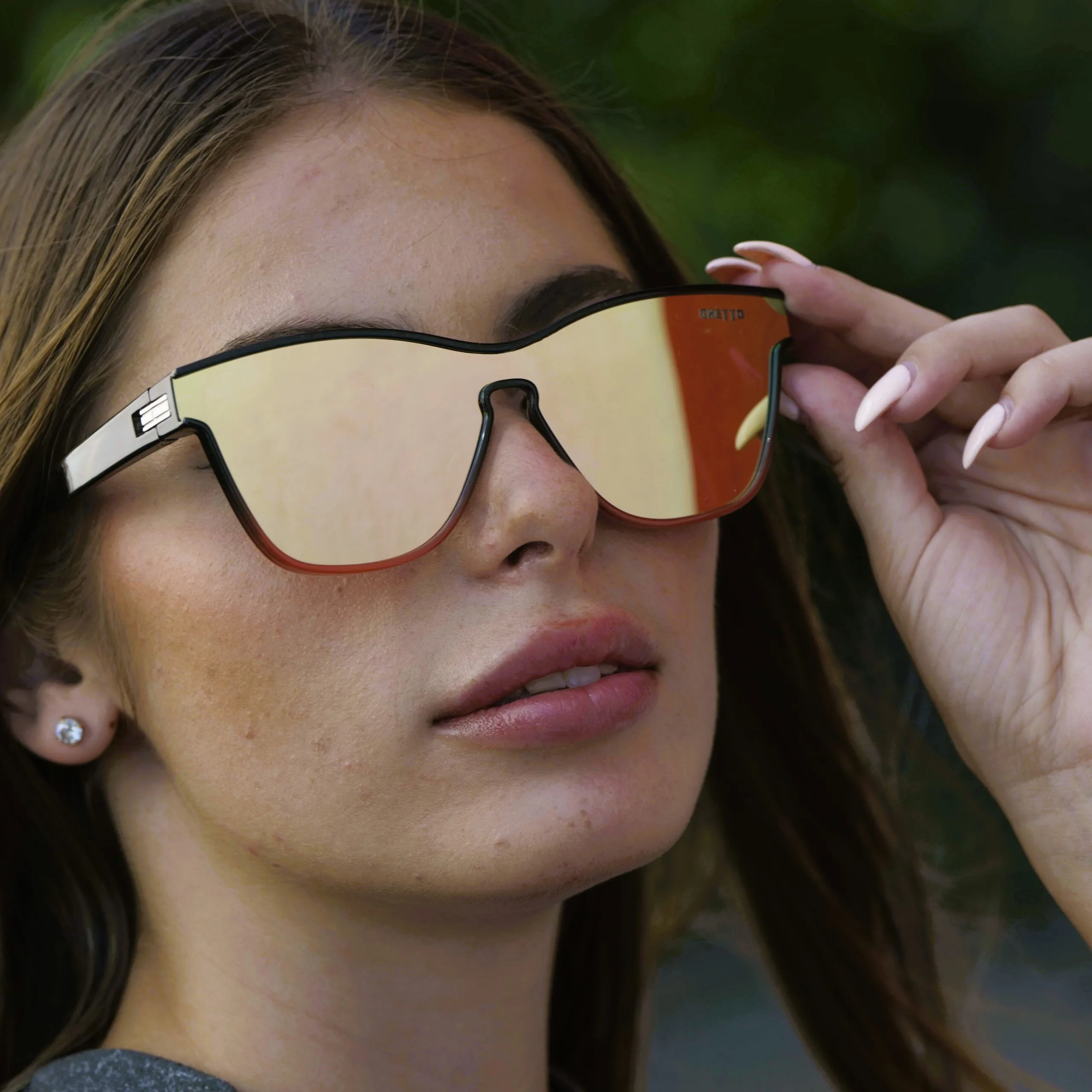 ghetto cat eye sunglasses clearorange frame for women