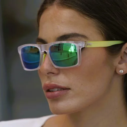 ghetto simple outdoor sunglasses cleargreen frame unisex