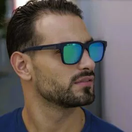 Ghetto Square Carbon Fiber Sunglasses Mattblue Frame Unisex