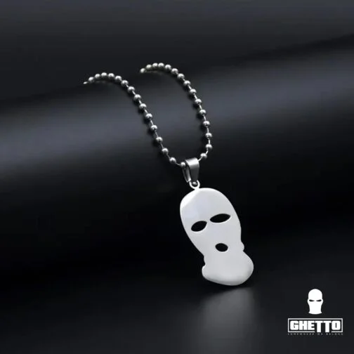 ghetto hip hop necklace balaclava pendant stainless steel