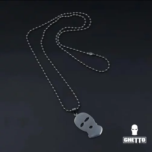 ghetto hip hop necklace balaclava pendant stainless steel