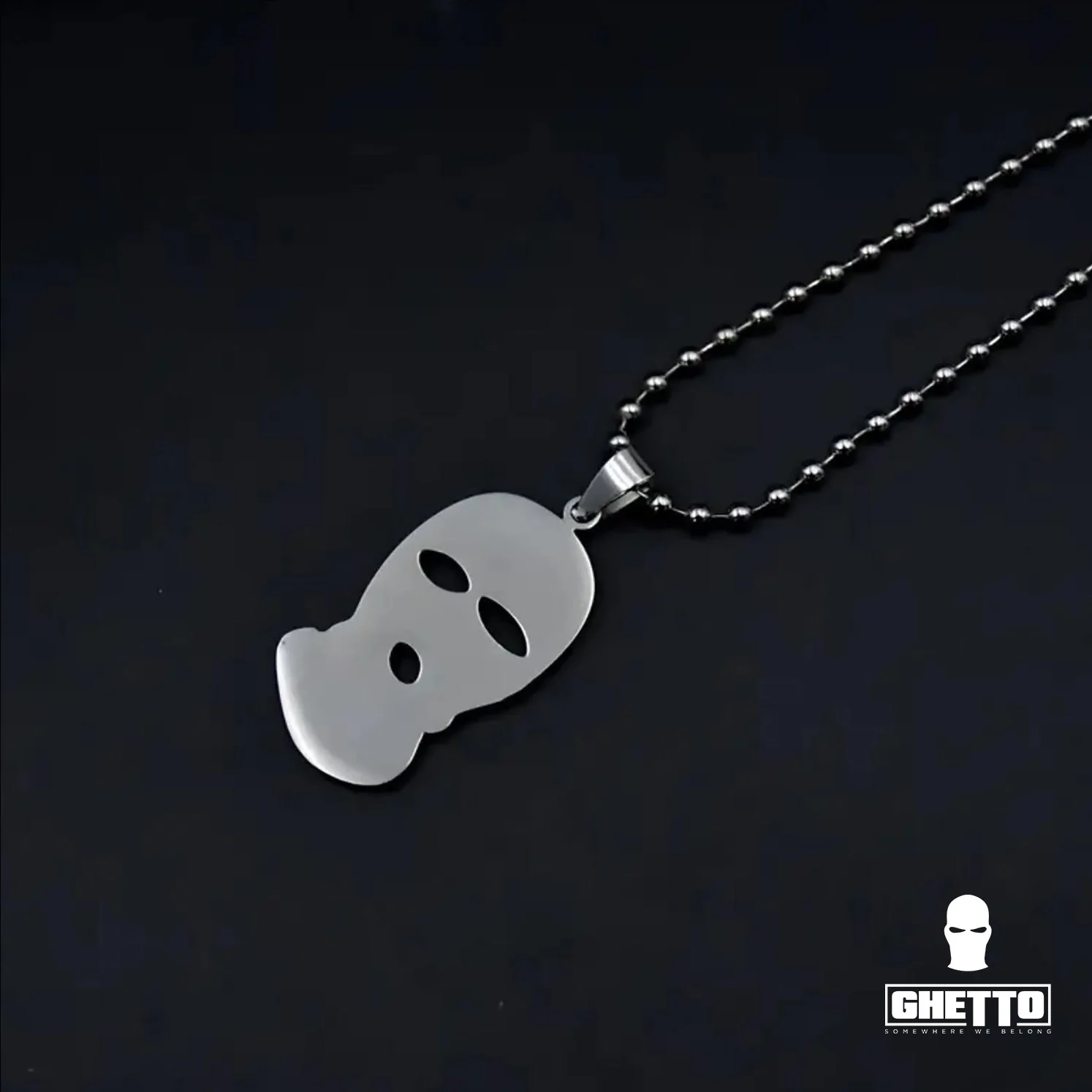 Ghetto хип-хоп колие балаклава висулка от неръждаема стомана