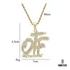 ghetto otf iced out pendant necklace