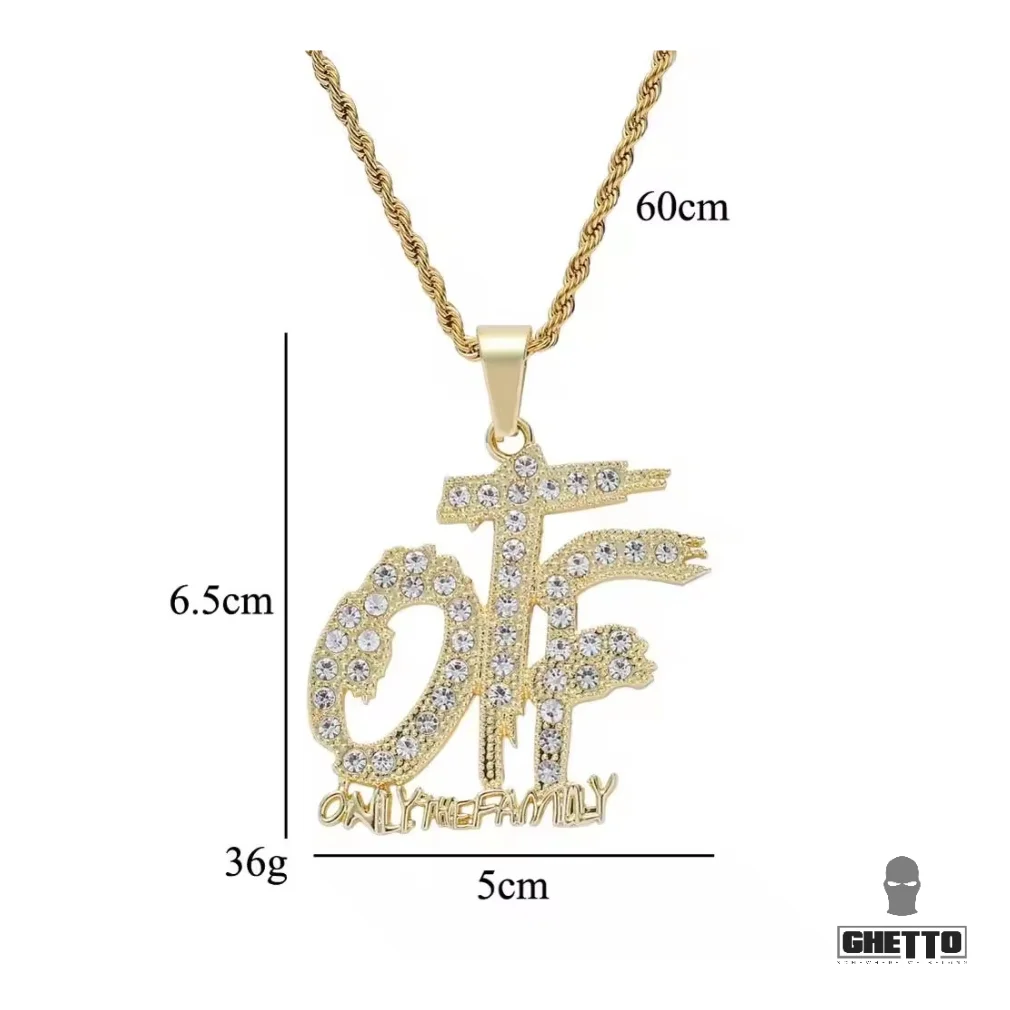 colier cu pandantiv ghetto otf iced out