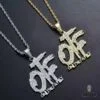 ghetto otf iced out pendant necklace