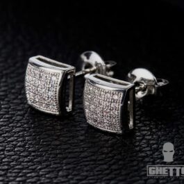 Ghetto 2024 Hip Hop Cercei pătrați Iced Out