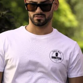 Бяла тениска Ghetto Street Wear Logo Unisex