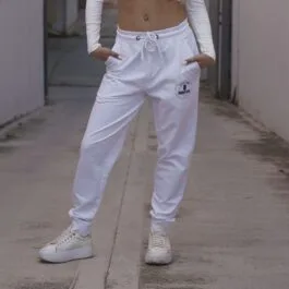 Ghetto White Unisex Streetwear Sweatpants | Sport Style Pants