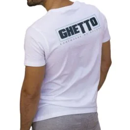 Ghetto White Blue Mask T-Shirt Unisex | Back Logo “Somewhere We Belong”