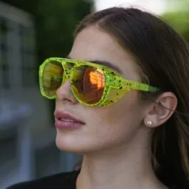 Ochelari de soare rotunzi Ghetto Viper Pit G Sport Green Multicolor Frame