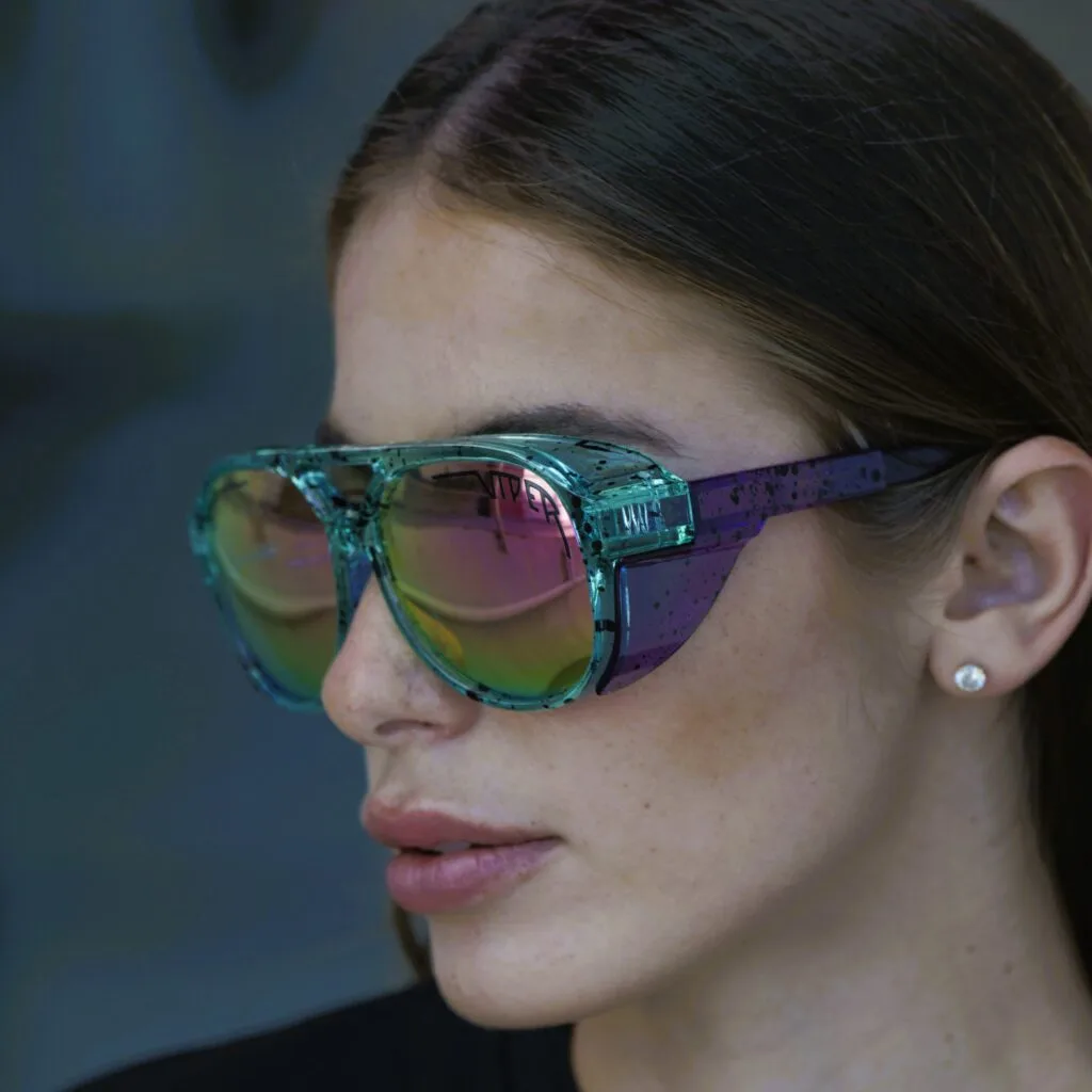 ghetto viper pit g sport round sunglasses purple/green multicolor frame