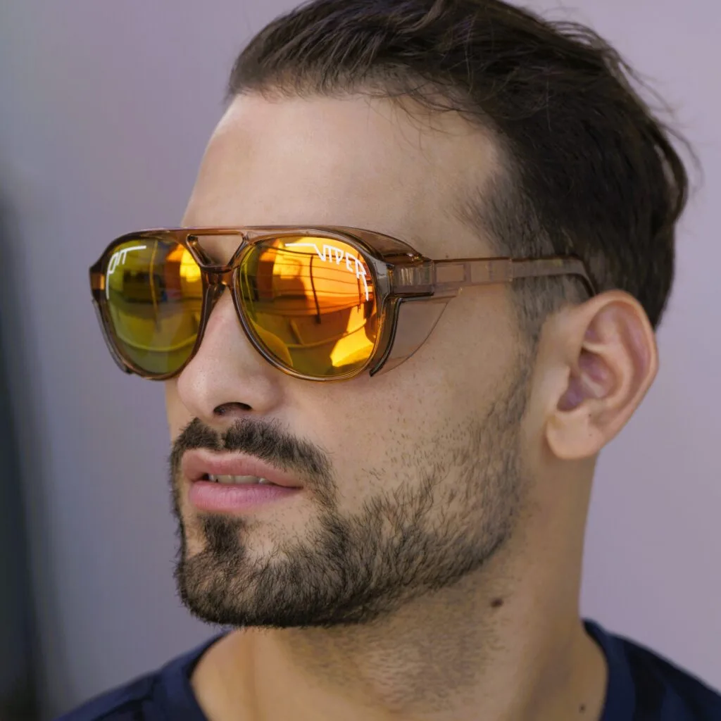 ghetto viper pit g sport round sunglasses tea color frame
