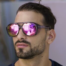 Ghetto Viper Pit G Sport Round Sunglasses Purple Color Frame