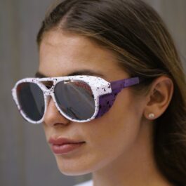 Ghetto Viper Pit G Sport Round Sunglasses Purple/White MultiColor Frame