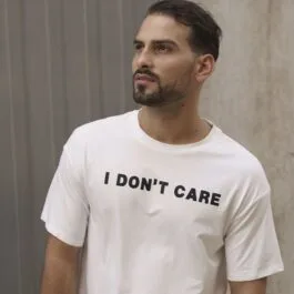 Ghetto White T-shirt Don't Care Hip Hop Streetwear