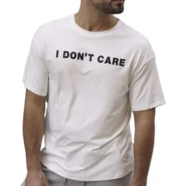 Ghetto White T-shirt Don't Care Hip Hop Streetwear
