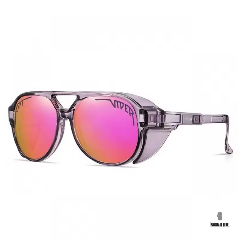 ghetto viper pit g sport round sunglasses purple color frame