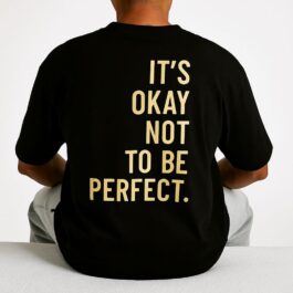 Ghetto Tricou negru nu Perfect Înapoi Ștampilă Hip Hop Streetwear