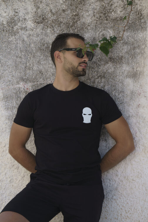 ghetto black t shirt white mask unisex