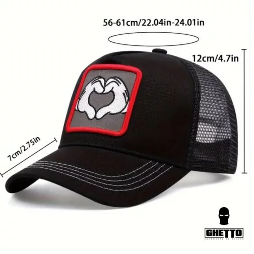 ghetto negru capac desen animat mână formă de inimă