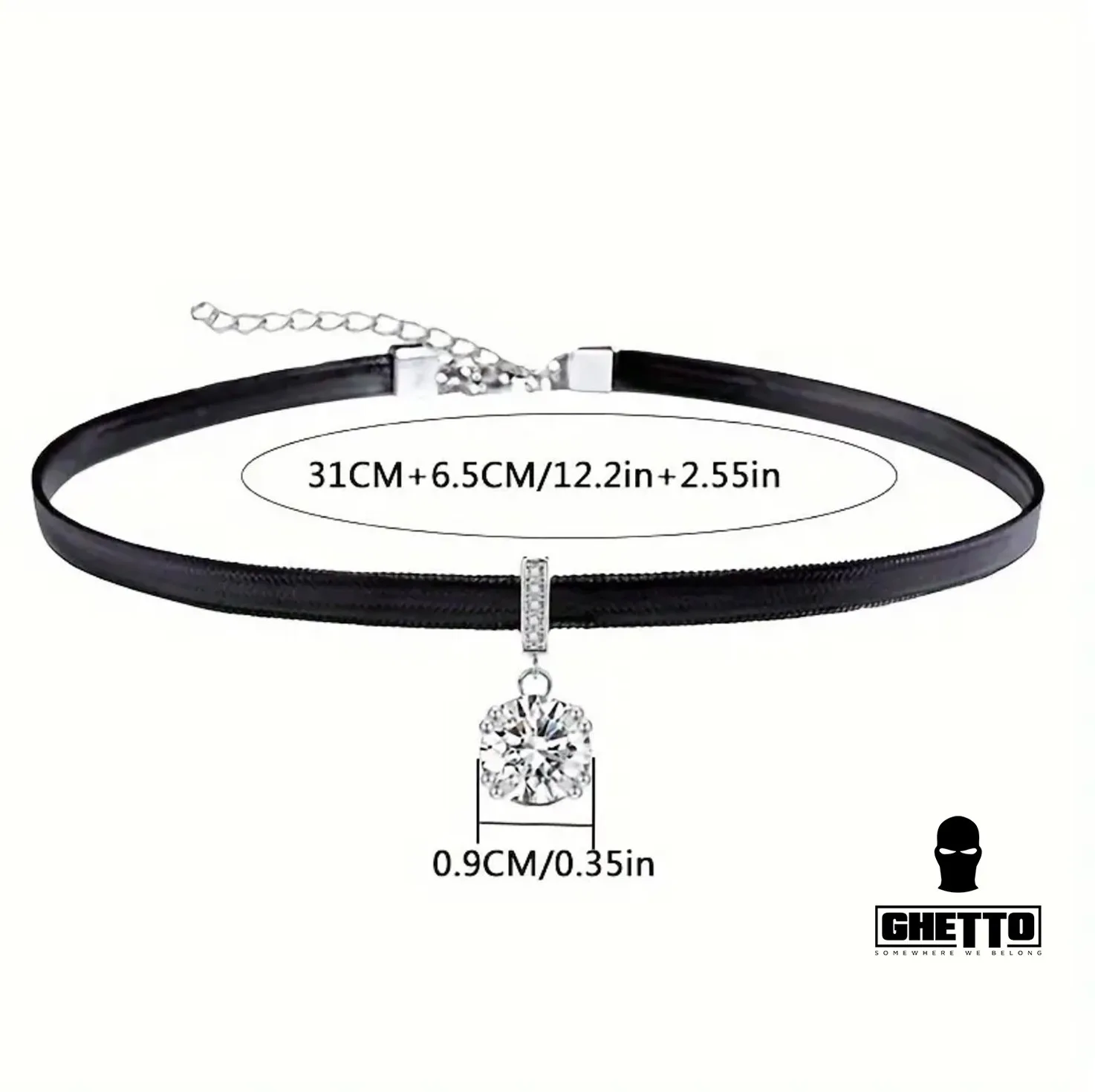 ghetto choker piele mare piatra bijuterii dimensiune reglabilă