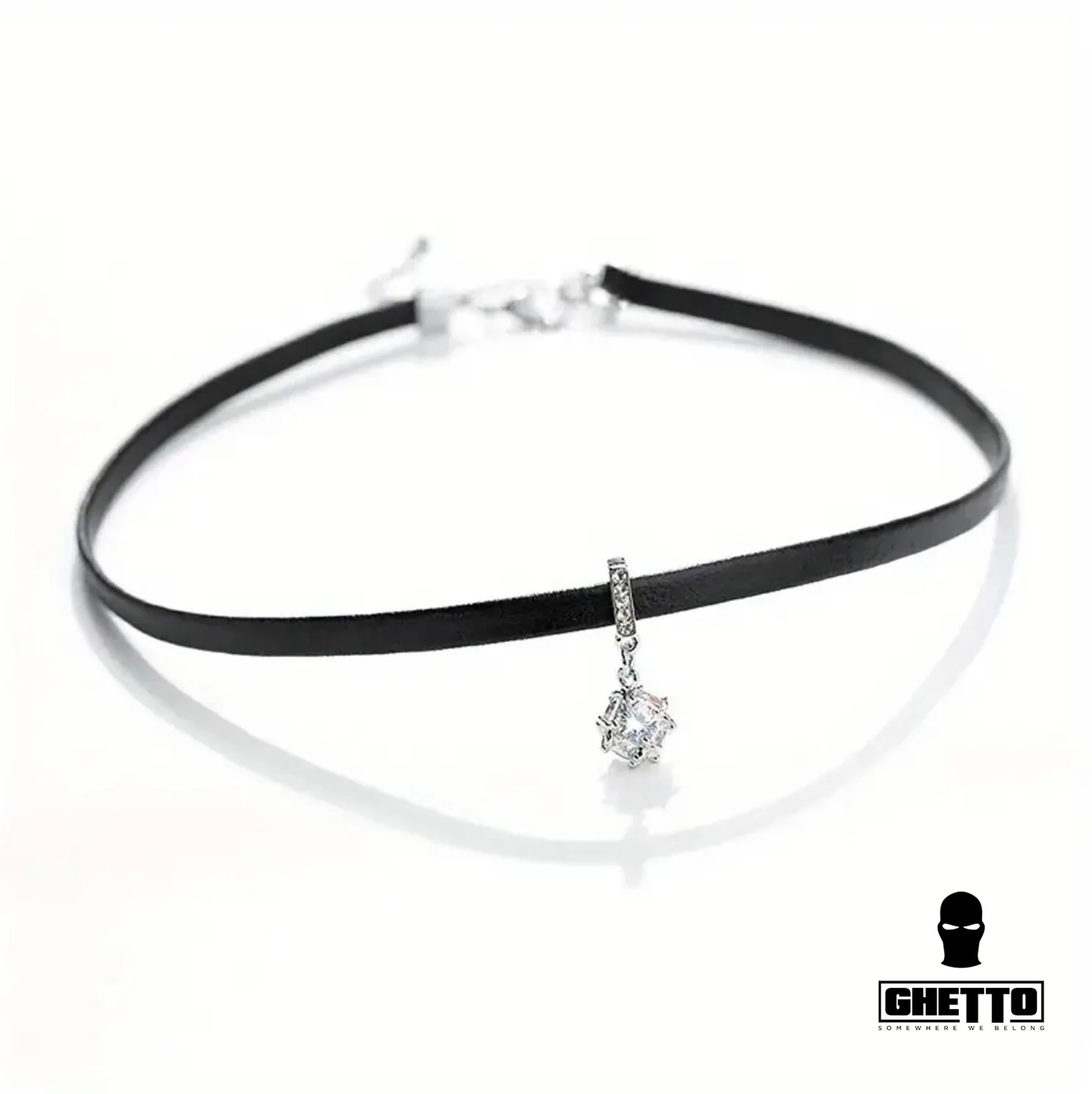 ghetto choker piele mare piatra bijuterii dimensiune reglabilă