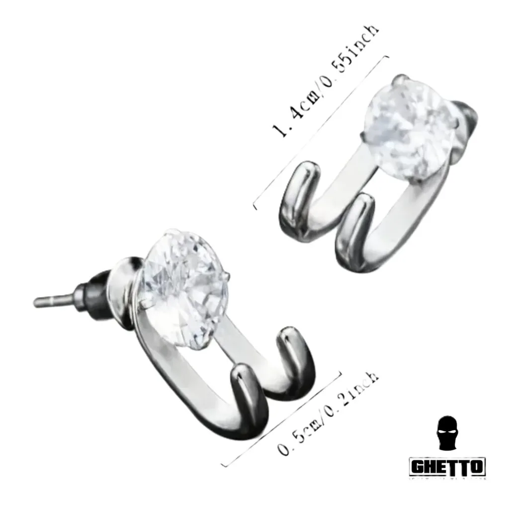 ghetto diamond hook earrings