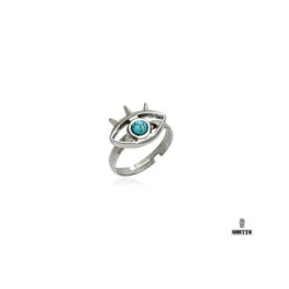 Ghetto Greek Eye Stainless Steel Adjustable Ring