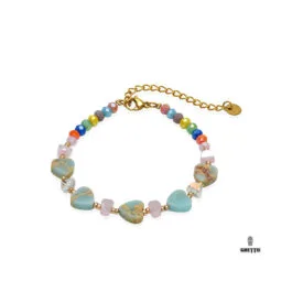 Ghetto Bohemian Chain Multi Color Heart Beads Bracelet