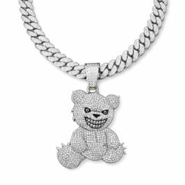Ghetto Hip Hop Cool Violent Bear Colier pandantiv
