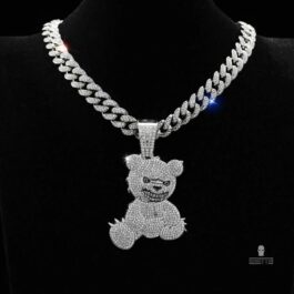 Ghetto Hip Hop Cool Violent Bear Colier pandantiv