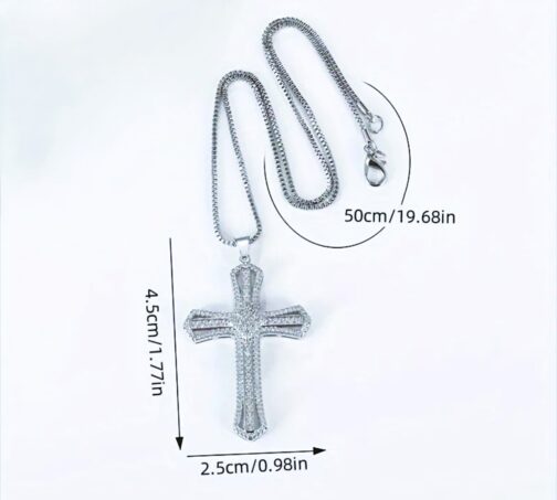 ghetto cz full diamond plated cross pendant necklace