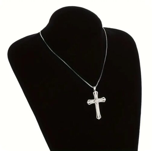 ghetto cz full diamond plated cross pendant necklace