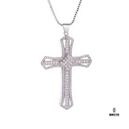Ghetto CZ Full Diamond Plated Cross Pendant Necklace