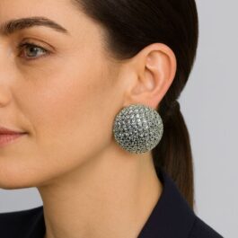 Ghetto Textured Round Earrings | High Shine Geometric Design