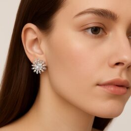 Ghetto Sunburst Stud Earrings in Stainless Steel
