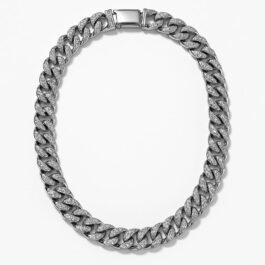 Ghetto Silver Cuban Chain Zircon | Stainless Steel Necklace