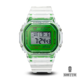 Ghetto Clear Silicon Digital Watch Band | Green Fancy Elegant