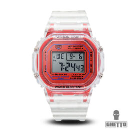 Ghetto Clear Silicon Digital Watch Band | Red Fancy Elegant