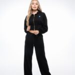 Ghetto Women’s Black Cropped Zip Hoodie & Wide-Leg Jogger Set
