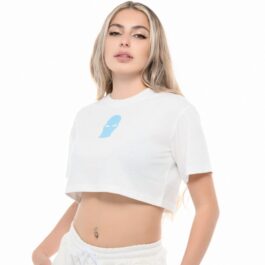 Ghetto Mask Crop Top T-Shirt White | Women’s Streetwear Crop