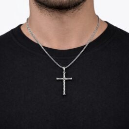 Ghetto Stainless Steel Cross Necklace | Silver Tone