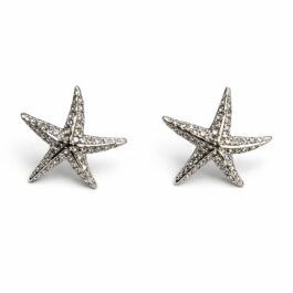 Ghetto Stainless Steel Starfish Stud Earrings | Sparkling Crystal Design